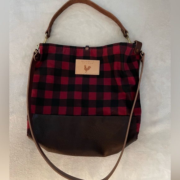 Meanwhile Back on the Farm Handbags - Meanwhile Buffalo Check wax canvas hobo